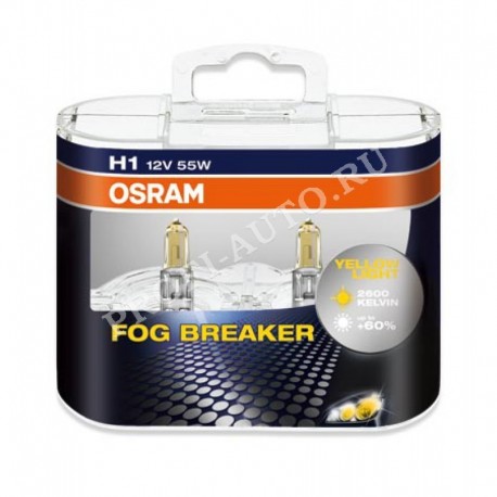 Лампа H1 12V/55W P14.5s Fog Breaker Duo-box OSRAM (бокс 2шт)